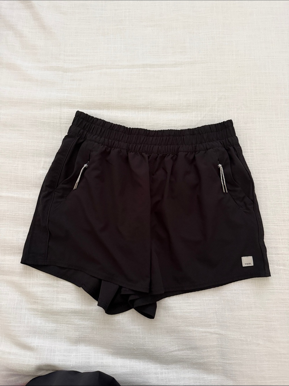 Women’s Black Vuori Athletic Shorts with Elastic Waist
